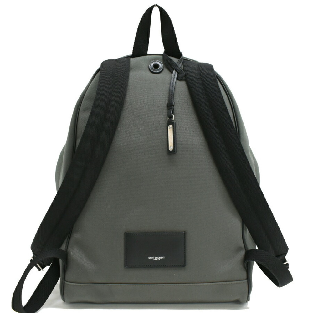 Saint Laurent YSL Paris City Backpack Moss Green Canvas - Picture 3 of 9